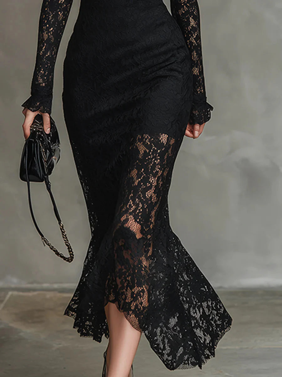 VERONIKA | VESTIDO ENCAJE NEGRO