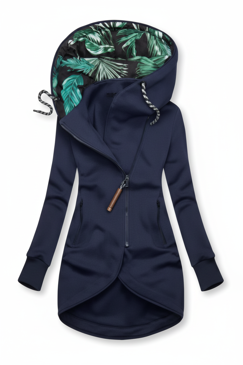 Abrigo azul marino sin botones