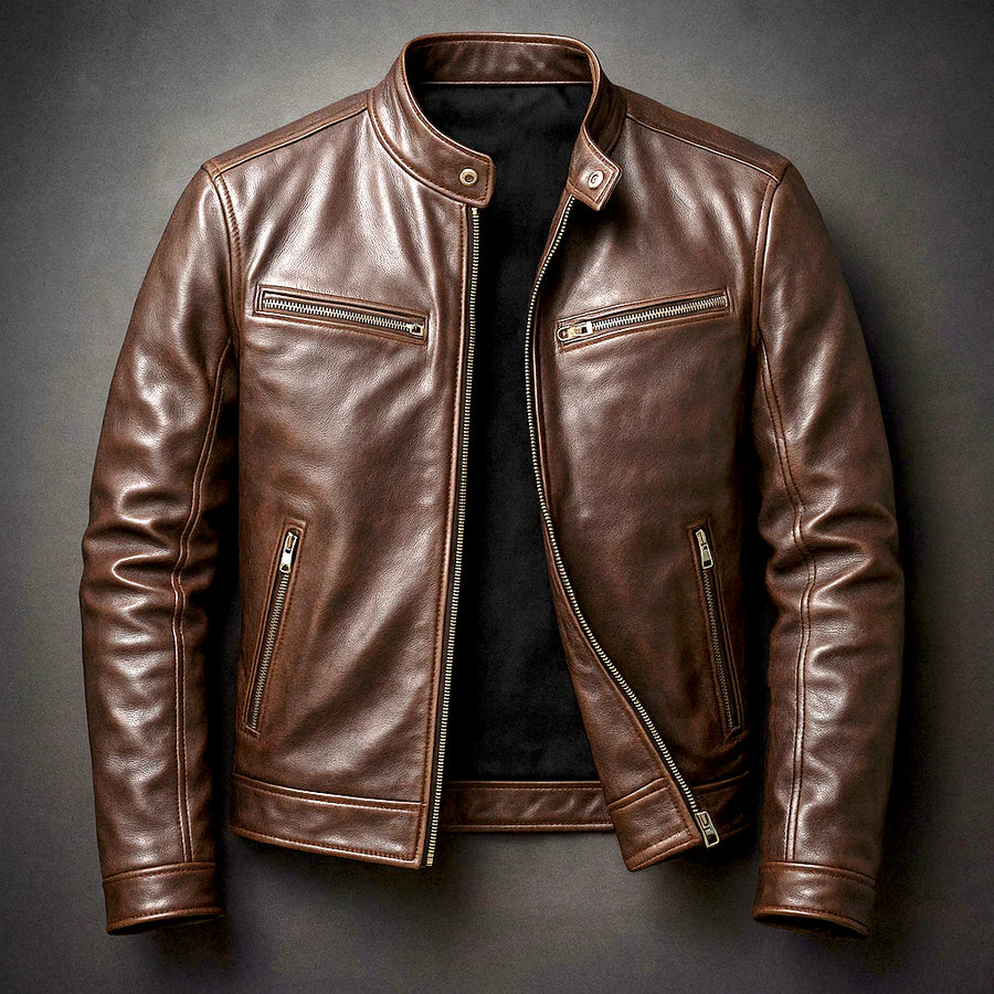 RAÚL | Chaqueta elegante de cuero vintage