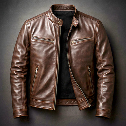 RAÚL | Chaqueta elegante de cuero vintage