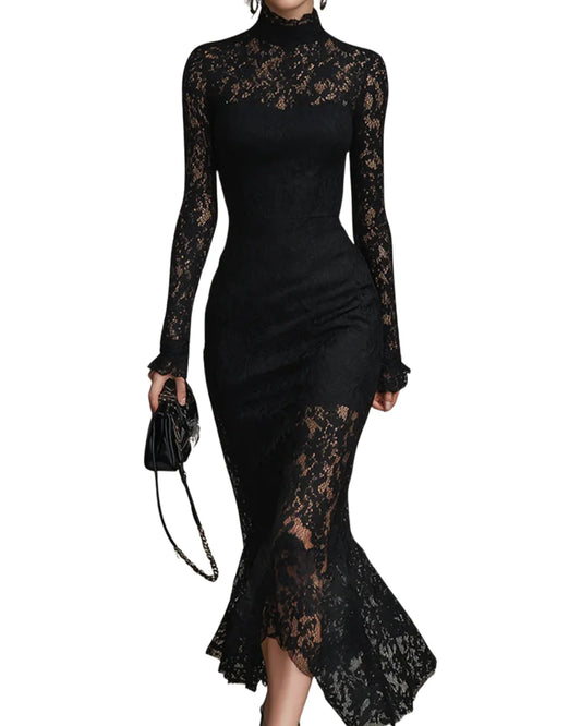 VERONIKA | VESTIDO ENCAJE NEGRO