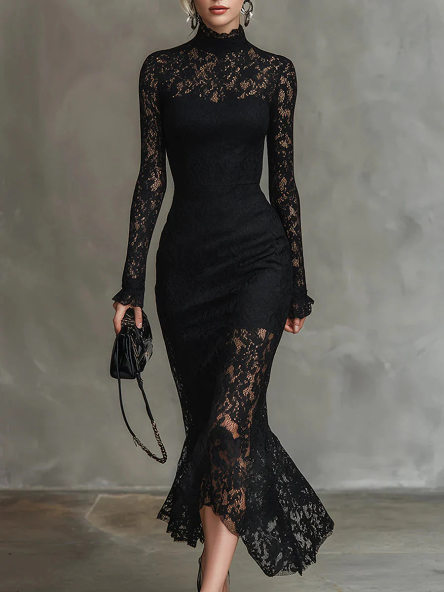 VERONIKA | VESTIDO ENCAJE NEGRO
