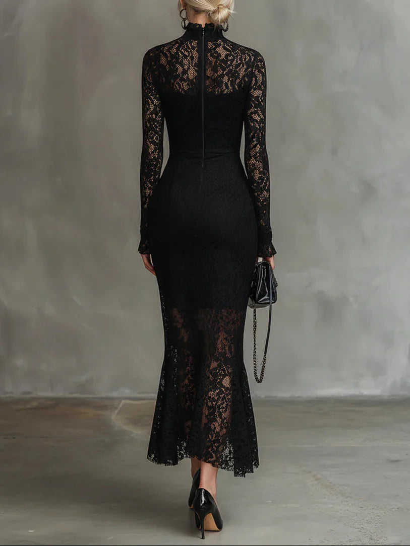 VERONIKA | VESTIDO ENCAJE NEGRO