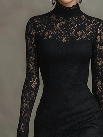 VERONIKA | VESTIDO ENCAJE NEGRO