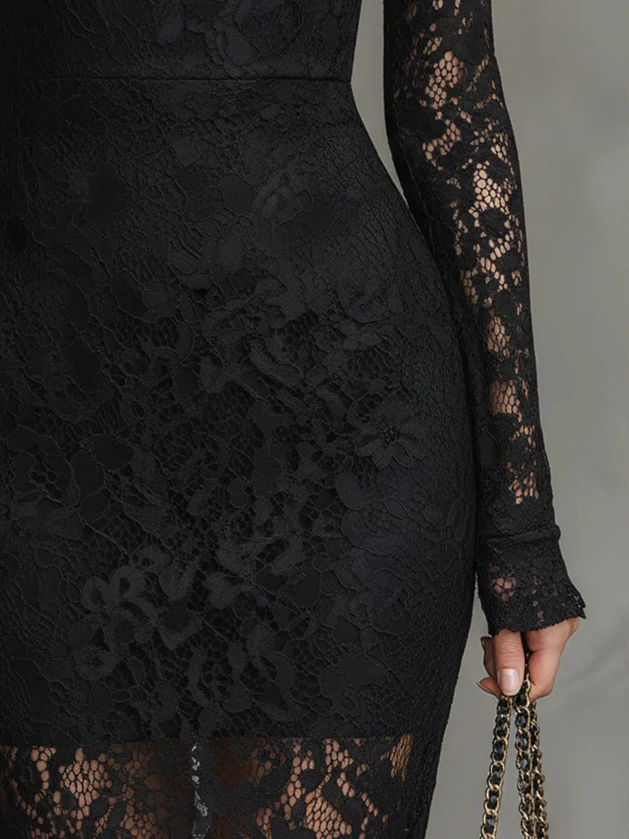 VERONIKA | VESTIDO ENCAJE NEGRO