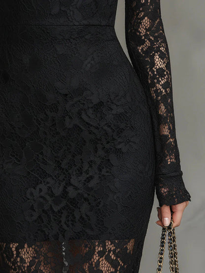VERONIKA | VESTIDO ENCAJE NEGRO