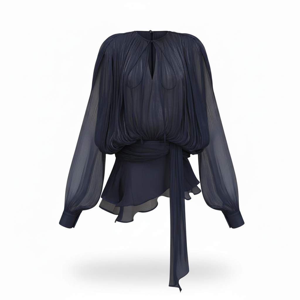 Blusa azul marino - vista frontal