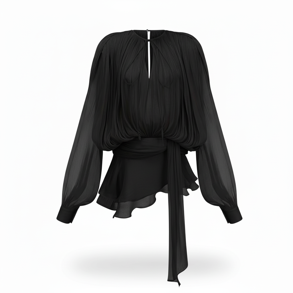 Blusa negra - ángulo ligero