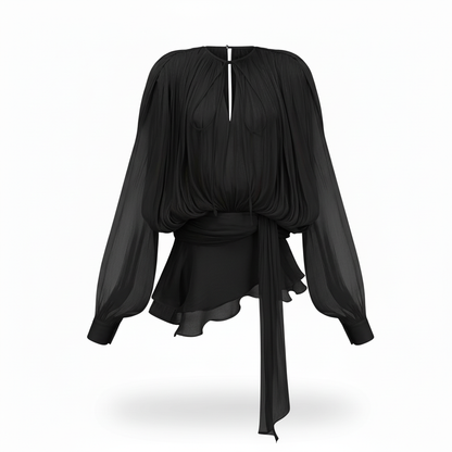 Blusa negra - ángulo ligero