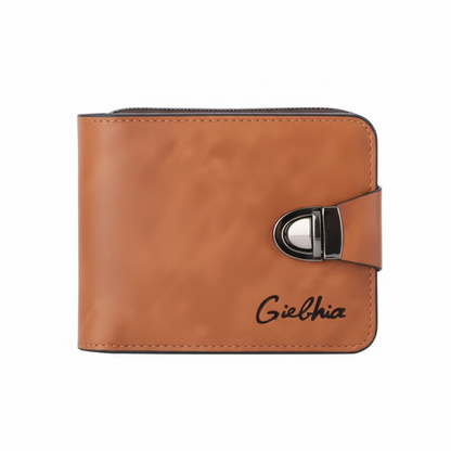 Cartera de cuero marrón claro