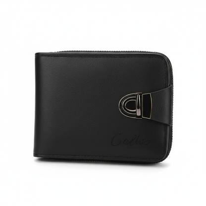 Cartera negra sobre fondo blanco - Vista frontal