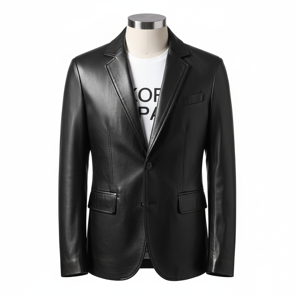 Chaqueta de cuero negra