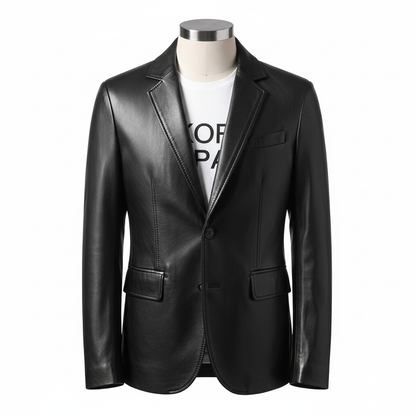 Chaqueta de cuero negra