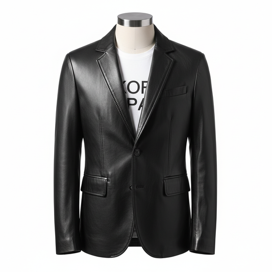 Chaqueta de cuero negra