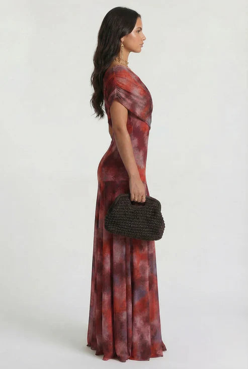 SELENA | Vestido Largo rojizo elegante
