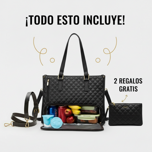 Elegante bolso con compartimento frigorífico