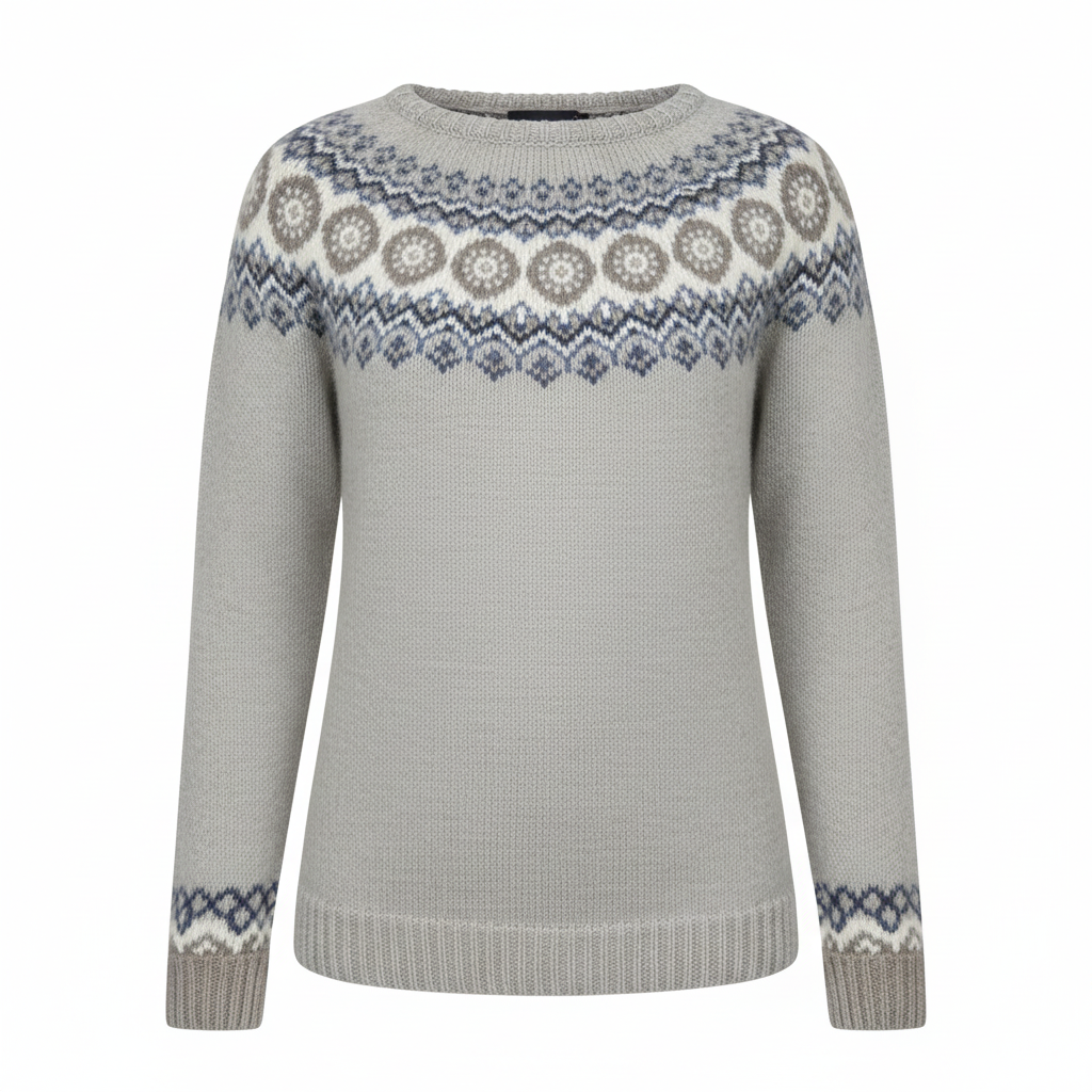 Suéter gris claro nórdico