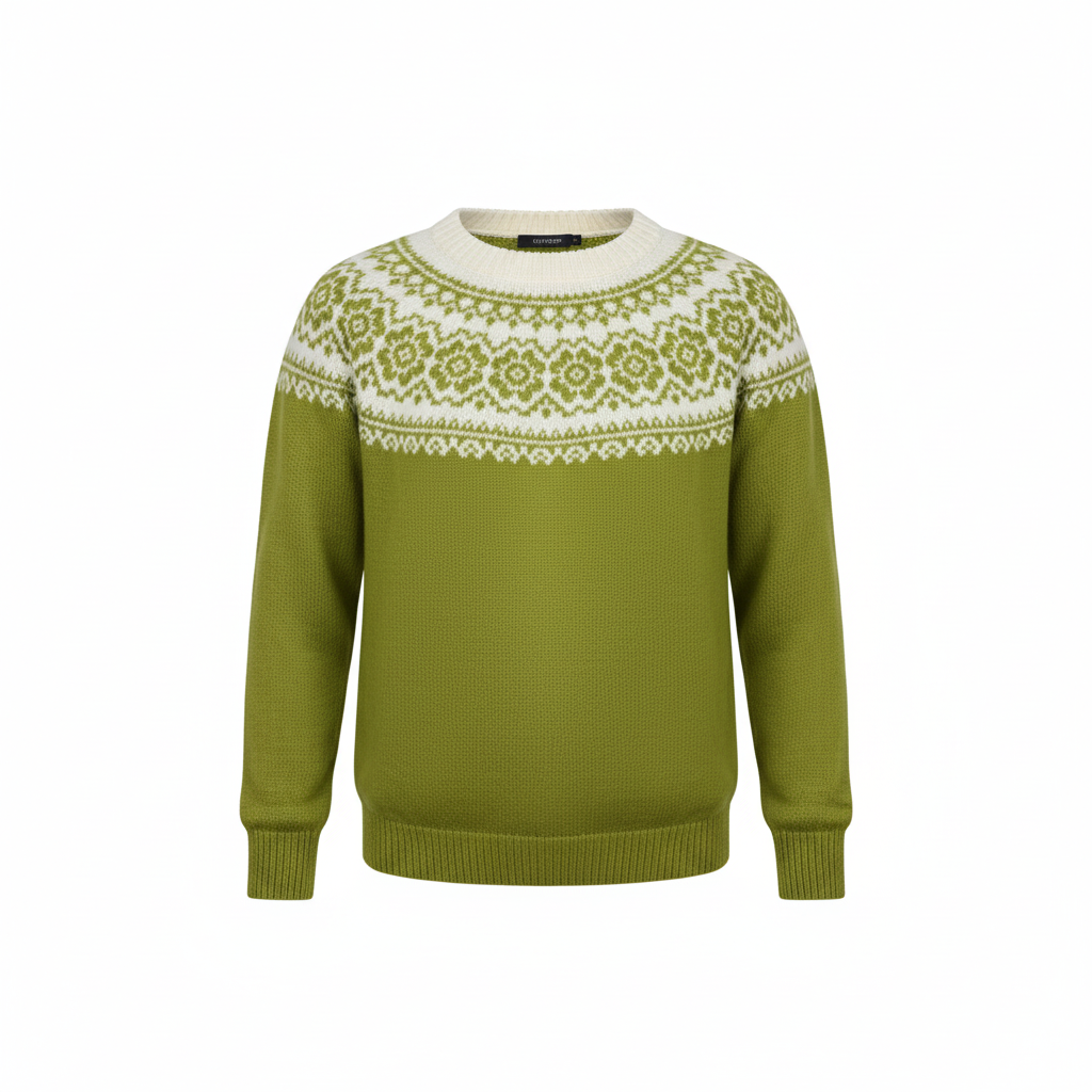 Suéter verde lima nórdico