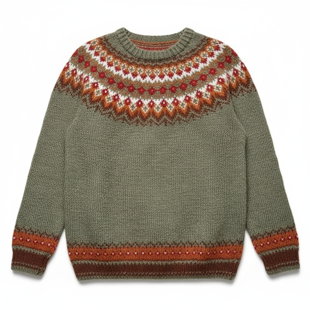 Suéter verde salvia nórdico