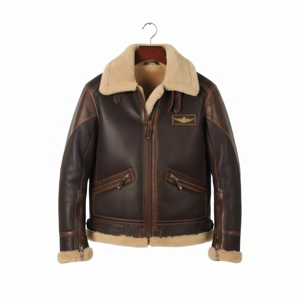 Vista trasera chaqueta aviador